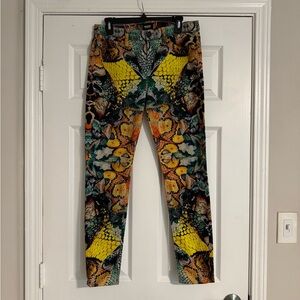Hudson Jeans Multicolor Snake Print Pants